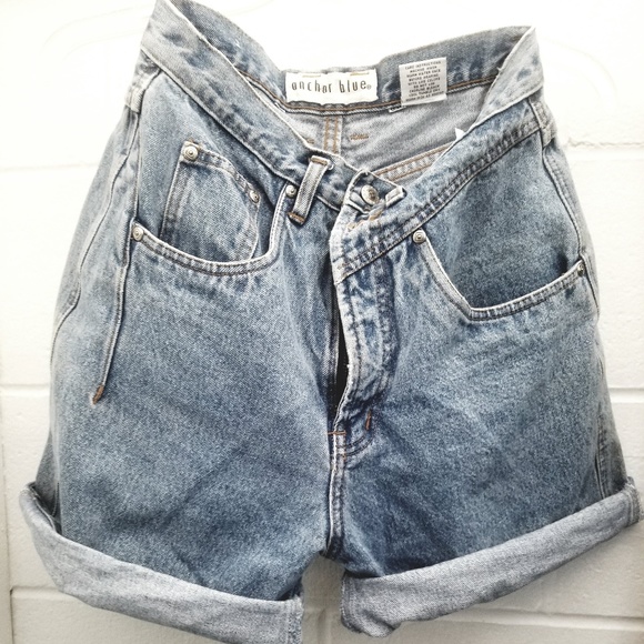 Anchor blue vintage jean shorts - Picture 1 of 3
